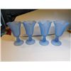 Image 1 : 4 VINTAGE BLUE FROSTED PARFAIT CUPS