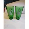 Image 1 : 2 ROLLING ROCK GREEN BEER GLASSES