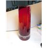 Image 1 : LARGE RED AND CLEAR FLOATING BUBBLE HEAVY GLASS VASE