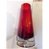 Image 2 : LARGE RED AND CLEAR FLOATING BUBBLE HEAVY GLASS VASE