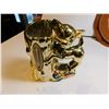 Image 1 : VINTAGE SHINY GOLD DEER BY STUMP PENCIL HOLDER