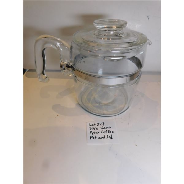 7756, 6 CUP PYREX COFFE POT AND LID