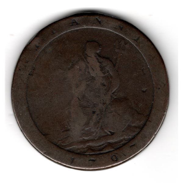 1797 BRITISH CARTWHEEL PENNY, GEORGE III