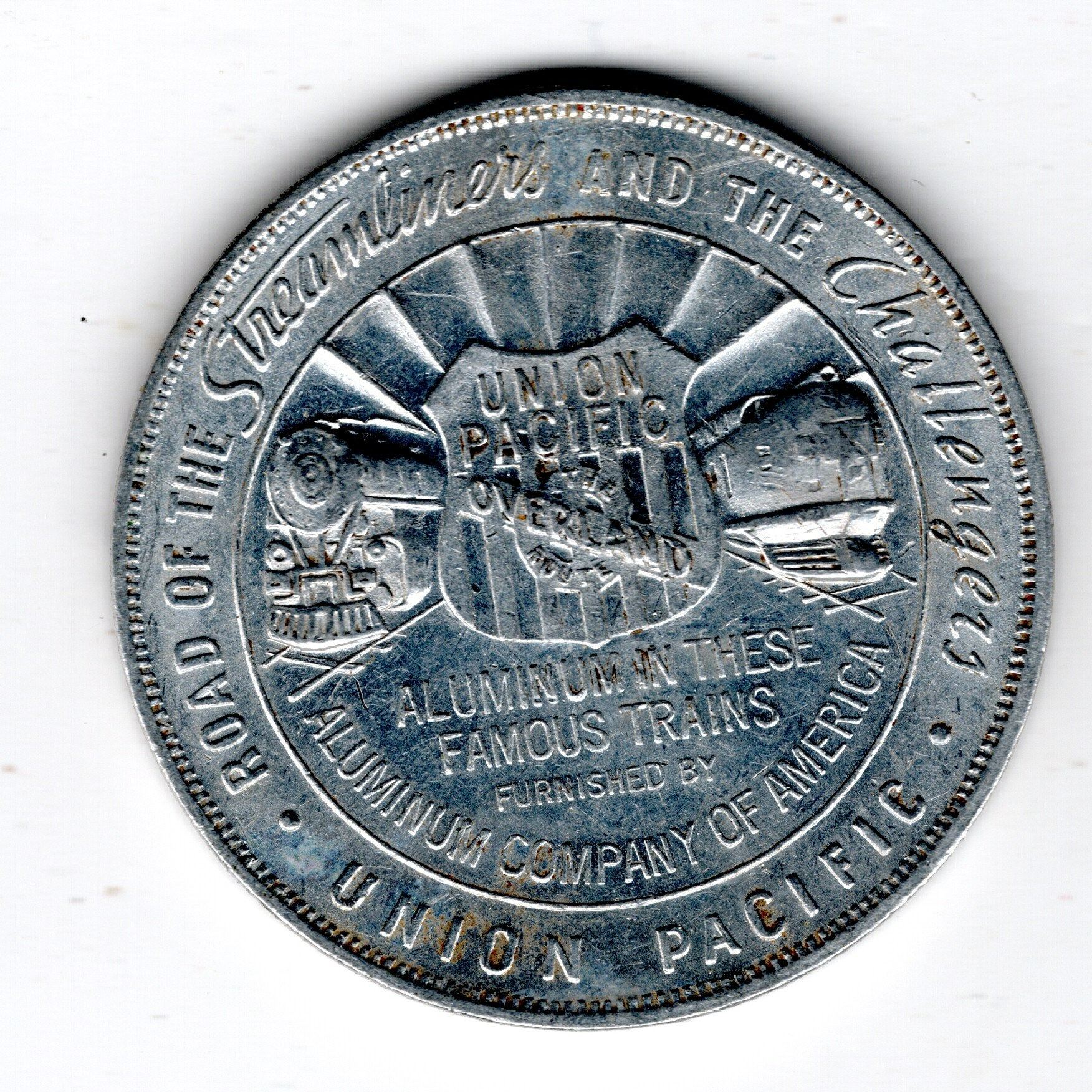 Fair Tokens 1939 ALUMINUM WORLD’S FAIR TOKEN, SAN FRANCISCO, UNION PACIFIC ...