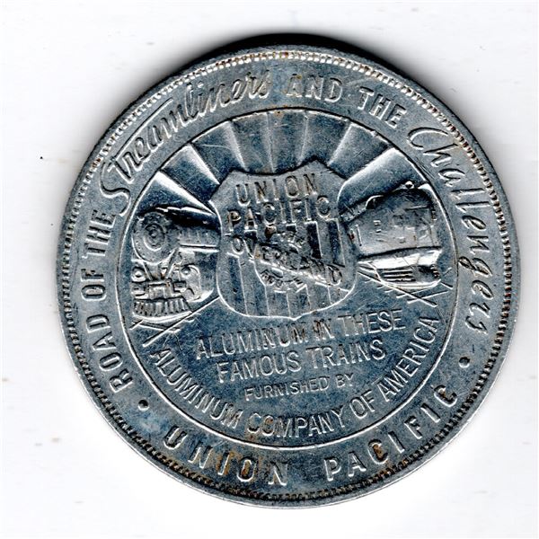 1939 ALUMINUM WORLD’S FAIR TOKEN, SAN FRANCISCO, UNION PACIFIC