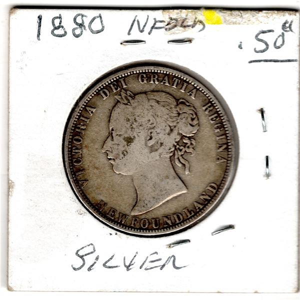 1880 NEWFOUNDLAND 50 CENT PIECE LOW MINTAGE