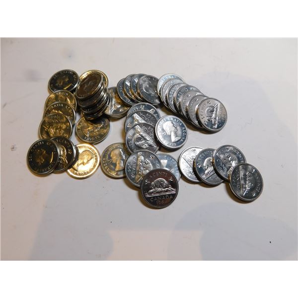 1964 BU MOSTLY CAMEO FIVE CENT ROLL