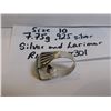 Image 3 : SIZE 10 SILVER AND LARIMAR RING