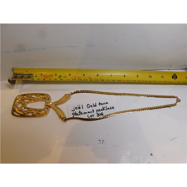 JOEL GOLD TONE STATEMENT NECKLACE