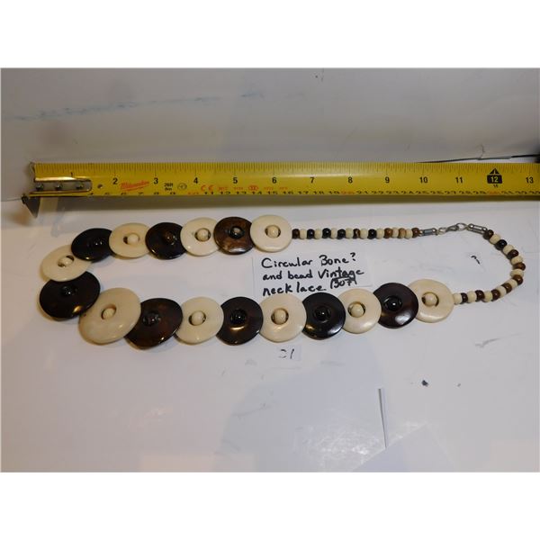 CIRCULAR BONE AND BEAD VINTAGE NECKLACE