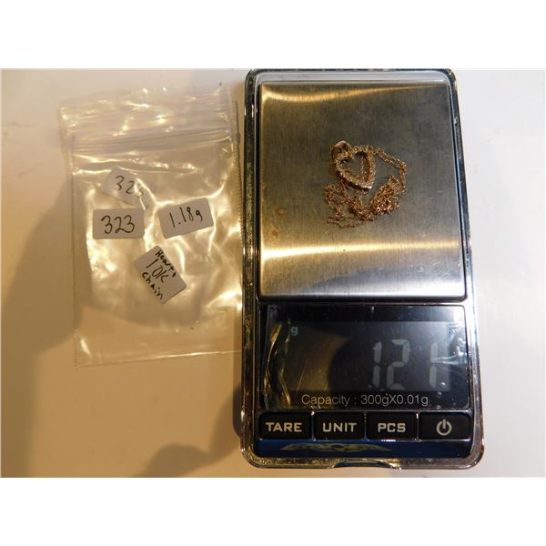 10KT GOLD CHAIN AND PENDANT