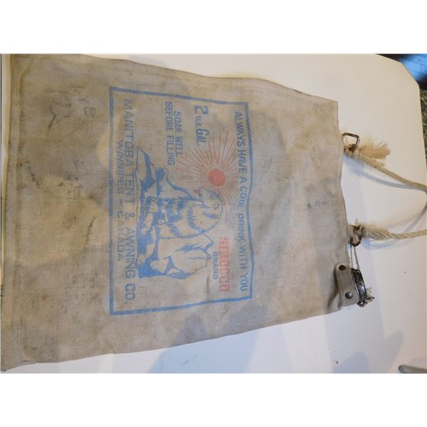 2 GALLON SIROCCO BRAND WATER BAG, AMNITOB ACANADA, VINTAGE