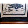 Image 3 : FRAMED PAT BLISS RAVEN ART PRINT 3 OF 25, TITLED MUNIN, INCLUDES FEATHER