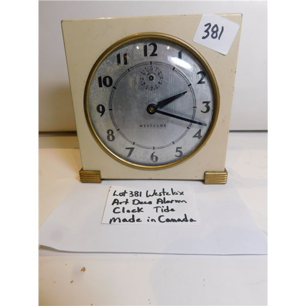 WESTCLOX ART DECO ALARM CLOCK TIDE MADE IN CANADA