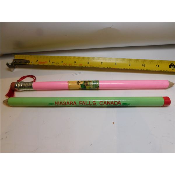 2 LARGE WOODEN SOUVENIR PENCILS