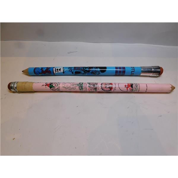 2 LARGE WOODEN SOUVENIR PENCILS