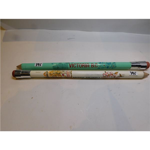 2 LARGE WOODEN SOUVENIR PENCILS