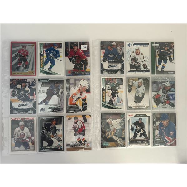 Assorted Rookie Cards - 2 Sheets (18 Cards)