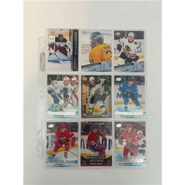 Young Guns Rookie Cards - 1 Sheet (9 Cards)