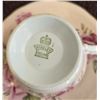 Image 3 : Vintage Aynsley bone china teacup and saucer set. Ping cabbage rose pattern with gold trim.  Peach c