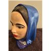 Image 2 : Vintage Middle Eastern region woman chalkware head bust. 8 1/2" tall. Dated '78, signed but I'm unab