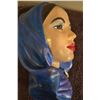 Image 3 : Vintage Middle Eastern region woman chalkware head bust. 8 1/2" tall. Dated '78, signed but I'm unab