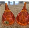Image 1 : Vintage orange lucite salt and pepper shakers.  Designed by Luigi Massoni for Guzzini - 1970s.  Made