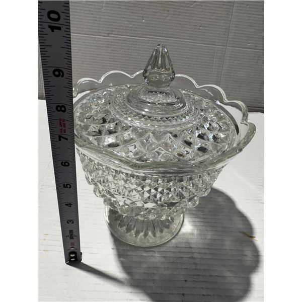 Vintage Pressed Glass Large Lidded.