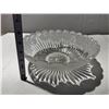 Image 1 : Vintage Large Frosted Glass Bowl with Flower and Leaf Details.