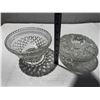 Image 1 : Clean Pressed Glass Hearts and Roses Covered Candy Dish.