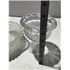 Image 3 : EAPG Diamond Point and Bubble Glass Serving Bowl.