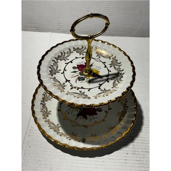 Wood & Sons 2 Ties Tray Alpine White Ironstone. (Made in England)