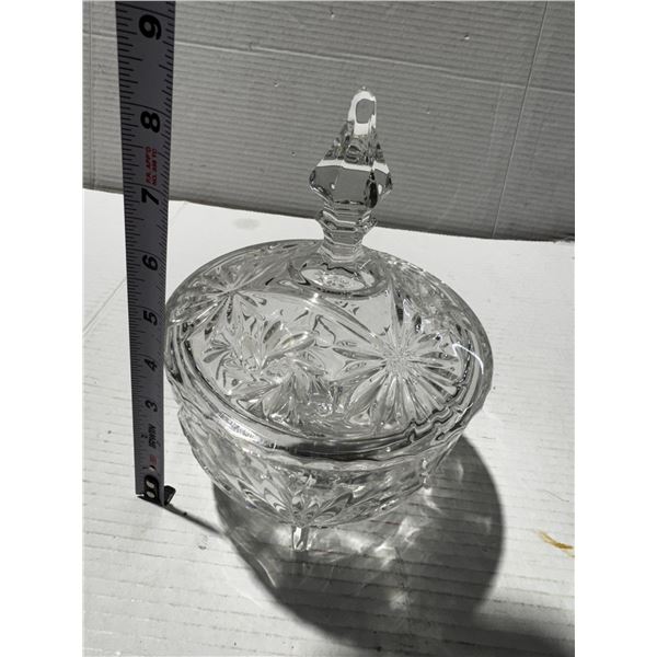 Vintage Anchor Hocking Star OF David Snowflake Lidded  Lidded Candy.