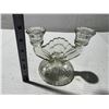 Image 1 : Jeannette Glass Iris Double Light Candlestick.