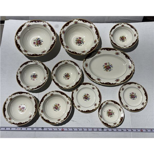 Vintage Myott Staffordshire England Dorothy Plates and Bowls.