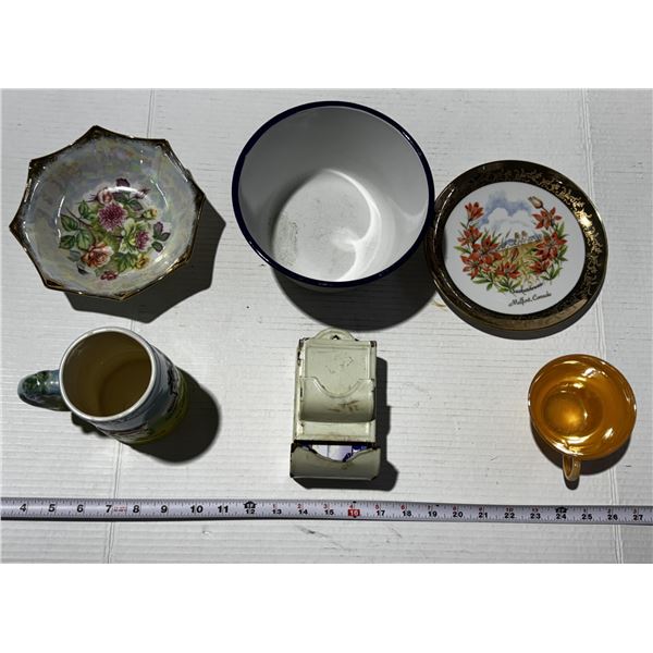 Bowl, Plate, Cup and Matchbox.