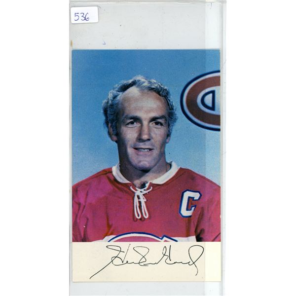 Signed 3.5” X 5.5” photograph of Henri Richard, a legend with the NHL’s M