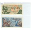 Image 1 : Lot of 2 notes from Indonesia. Includes 1961 1 Rupiah & 1961 2 ½ Rupiah. Uncirculated.