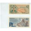 Image 2 : Lot of 2 notes from Indonesia. Includes 1961 1 Rupiah & 1961 2 ½ Rupiah. Uncirculated.