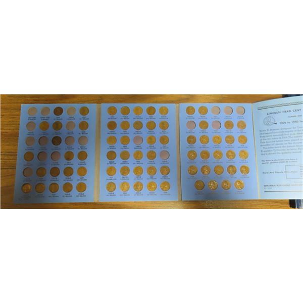 U.S. Lincoln Head Cent Collection 1909 – 1940. Contains 70 coins, including some Key Dates.