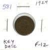 Image 1 : 1924 Canadian Small Cent. Key Date. F-12.