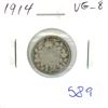 Image 1 : 1914 Canadian Silver 10 Cents. Issued during the first year of World War I. VG-8.