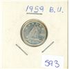 Image 1 : 1959 Canadian Silver 10 Cents. BU. Nice.