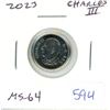 Image 1 : 2023 King Charles III 10 Cents. The first issue for the new king. MS-64 from an original Royal Canad