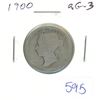 Image 1 : 1900 Canadian Victorian Silver 25 Cents. aG-3 with readable date.