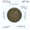 Image 1 : 1936 Canadian Silver 25 Cents. The last issue for King George V. VF-20.