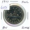 Image 1 : 1977 Canadian Nickel Dollar with Short Water Lines in front of the canoe. BU. Scarce.
