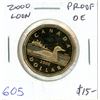 Image 1 : 2000 Loonie Dollar. Old Effigy. Proof with Ultra Heavy Cameo.