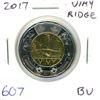 Image 1 : 2017 Vimy Ridge $2 Toonie. 100th Anniversary of the most famous battle of World War I. BU.