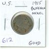 Image 1 : U.S. 1915 Buffalo Nickel. Good.